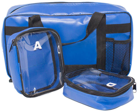 Blue Wipe Down Waterproof First Aid Organiser Compartment Bag