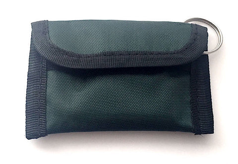 Dark Green Nylon Keyring Pouch