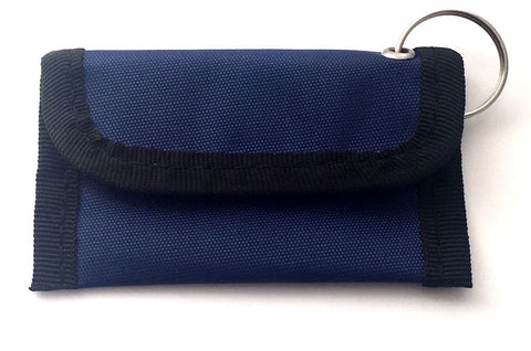 Navy Blue Nylon Keyring Pouch