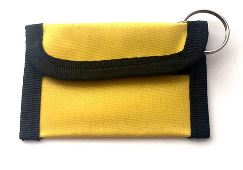 Yellow Nylon Keyring Pouch