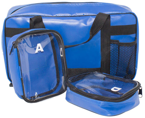 Blue Wipe Down Waterproof First Aid Organiser Compartment  Bag