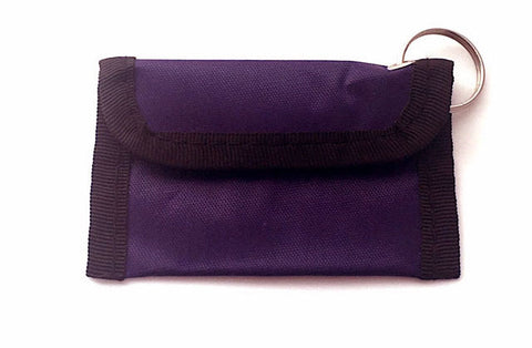 Purple Nylon Keyring Pouch